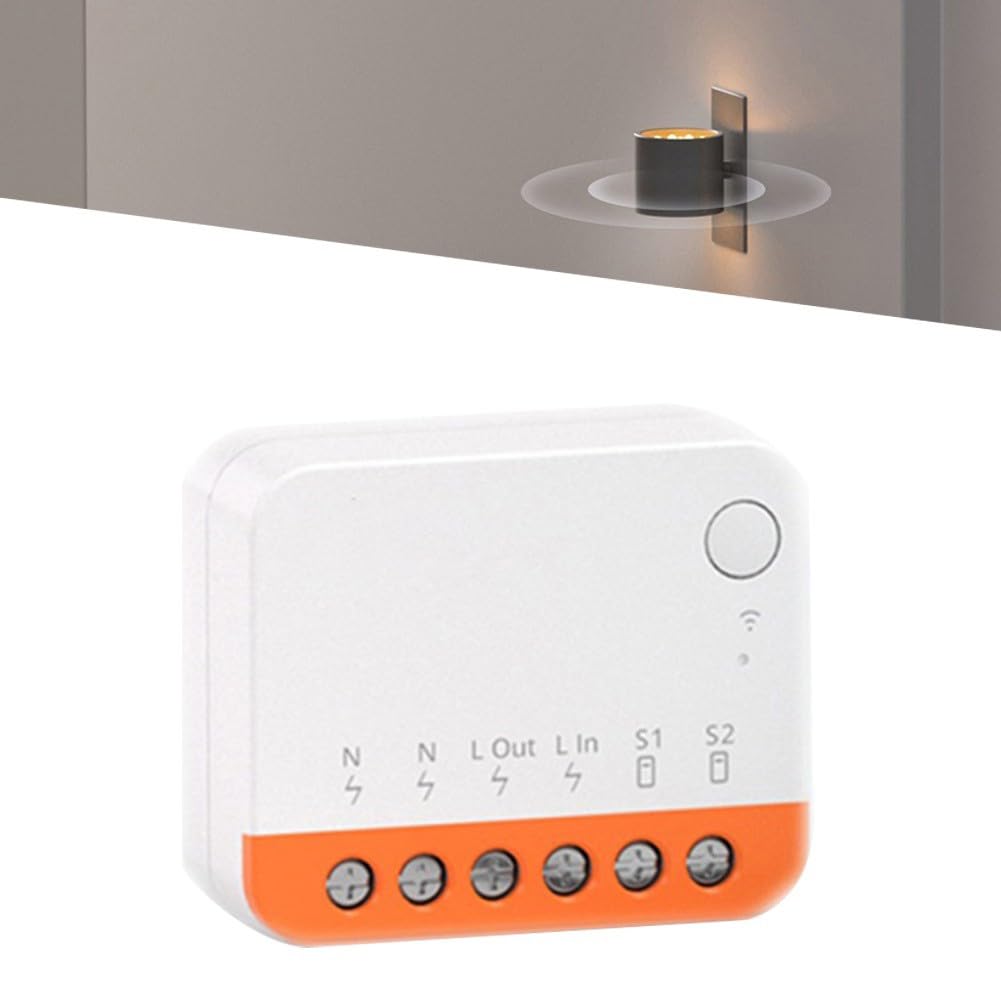 4 interruttori intelligenti MINIR4 a 2 vie, con funzione timer, relè Wi-Fi per prese da incasso, controllo tramite app, compatibile con pulsante e apriporta, 10 A, 2400 W, certificato CE TÜV