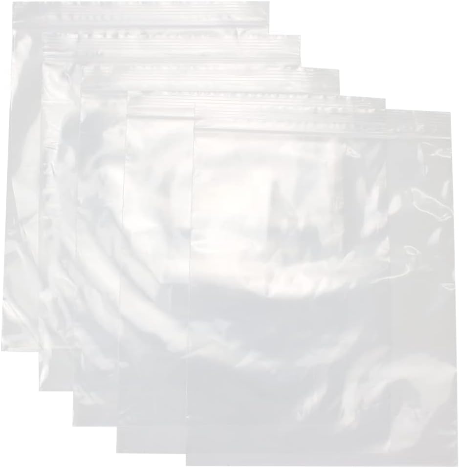 10" X 12" (500 Bags) 2 Mil Clear Reclosable Zip Plastic Poly Bags with Resealable Lock Seal Zipper