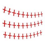 Wimpelkette St. Georges England Englisch Polyester Banner 30 Flaggen für Straßenparty Fußball Rugby Cricket Day WM Dekoration Unterstützung