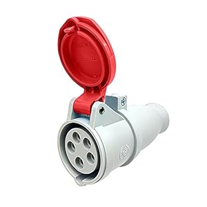 DOJA Industrial | Cee Kupplung 380V-IP44 | 16A 3P+N+E (5-polig) | Dreiphasiger 5-Poliger Kabel Stecker | Schuko Steckdose | Strom Campingstecker-Cee Adapter | Wohnmobil/Wohnwagen Camping Zubehör