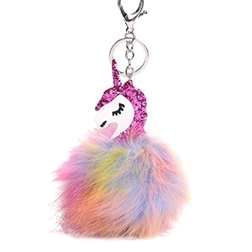 Preisvergleich Produktbild TWIFER Kaninchenfell Ball Fuchs Schlüsselbund Tasche Plüsch Auto Schlüsselanhänger Charme Anhänger Geschenk