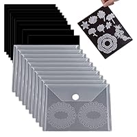 20 Stück/Satz 10Gummi-Magnetbögen, 0,5 mm Dicke, mit 10 transparenten Stempel-Aufbewahrungstaschen, Stanzformen, Schablonen-Organizer für Kartenherstellung