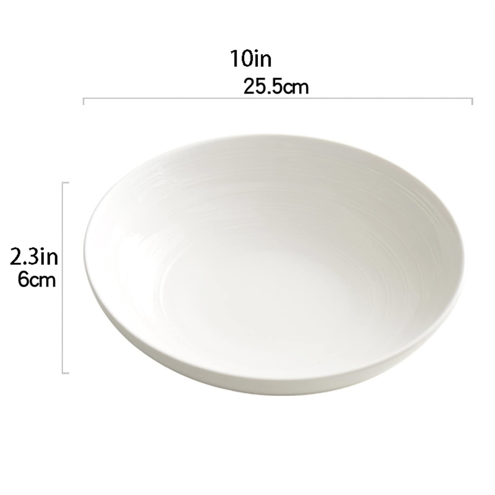 Talerz obiadowy Biały ceramiczny talerz obiadowy Domowy porcelanowy talerz obiadowy 10-calowe okrągłe duże talerze obiadowe Zmywarka M (AC)