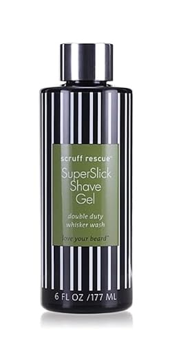 MGA Vegan Shave Gel for Men - Scruff Rescue Super Slick Shaving Gel for Men Sensitive Skin | Face Friendly pH Prevent Razor Bumps & Provides a Close, Smooth Shave with Less Skin Irritation - 6 fL OZ
