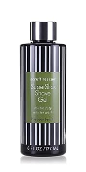 MGA Vegan Shave Gel for Men - Scruff Rescue Super Slick Shaving Gel for Men Sensitive Skin | Face Friendly pH Prevent Razor Bumps & Provides a Close, Smooth Shave with Less Skin Irritation - 6 fL OZ