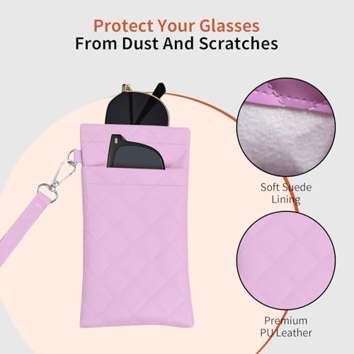 Image of Double Eyeglass Case Soft Dual Glasses Case for Women Men Travel Squeeze Top Sunglasses Cases Eyeglasses Pouch