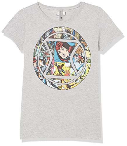 T-shirt Black Widow Marvel fille anti-déformation coton gris chiné XL