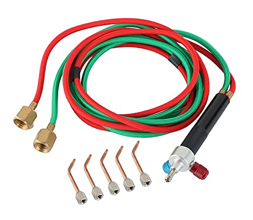 FLKQC Jewelry Micro Mini Gas Small Torch Welding Soldering Gun Soldering Torches Soldering kit with 5 Weld tips for Oxygen Cylinders, Hoses - Acetylene for Jewelers
