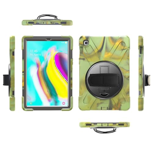 Coque Galaxy Tab S5e 10.5 verte pour enfants avec bandoulière de transport