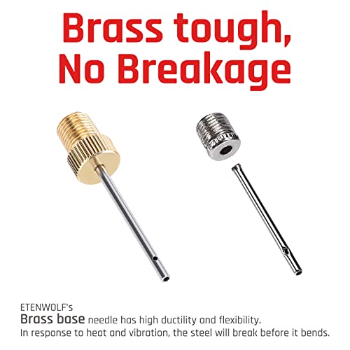 Etenwolf Ball Pump Needles 4 Pack, Brass Head And Stainless Steel Body With Storage Case, For Football Basketballs Soccer Balls Volleyballs Rugby Balls #TOP1