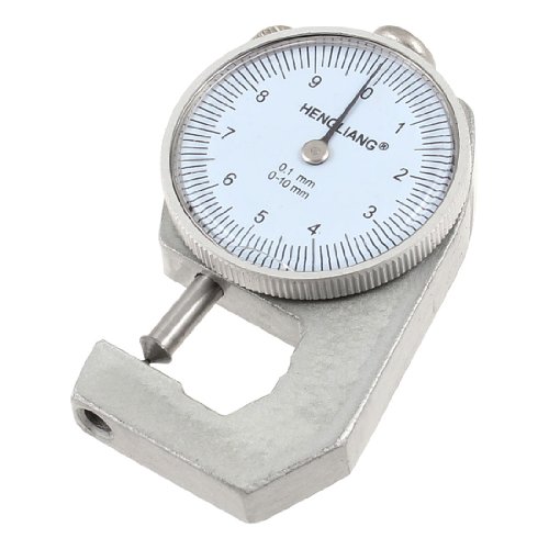 Aexit calibre de espesor con cabeza cuspide, rango 0 a 10 mm, resolución 0.1 mm, tono plateado miniatura 1