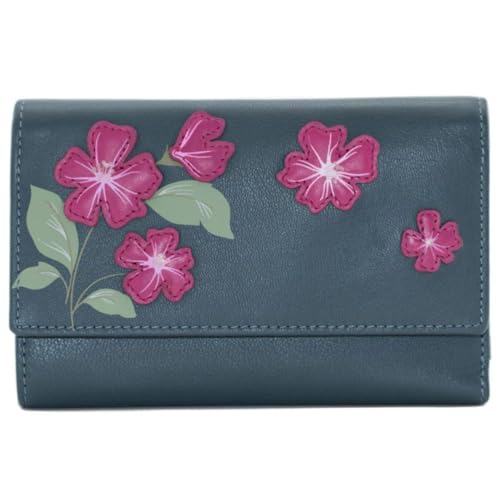 Portefeuille Sakura en cuir véritable à offrir avec motifs fleurs