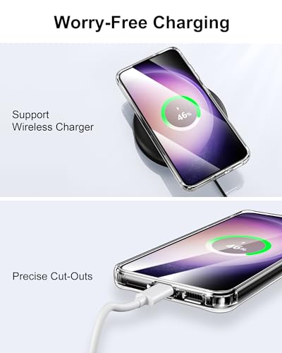 Image of HOOMIL Case for Samsung Galaxy S23 (ONLY, Not Fit Plus, FE, Ultra), Non-Yellowing, Drop Protection, Anti-Scratch Transparent Hard Back Phone Cover - Dark Purple