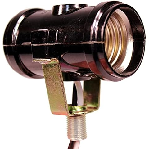 Projectpak Double Bulb Socket, 2-Light Twin Cluster Socket, Incandescent Lampholder, Medium Base E26 Phenolic Double Light Socket, with 1/8 IP Bracket, Wire Leads Cover