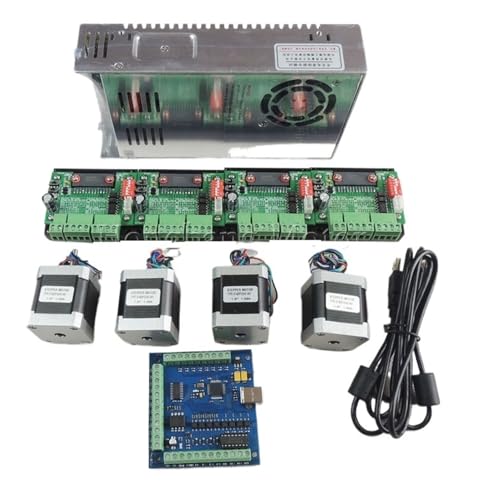  CNC mach3 USB 4 Axis Kit, 4pcs TB6560 stepper driver+ mach3 USB stepper motor controller board+ 4pcs nema17 motor +power supply