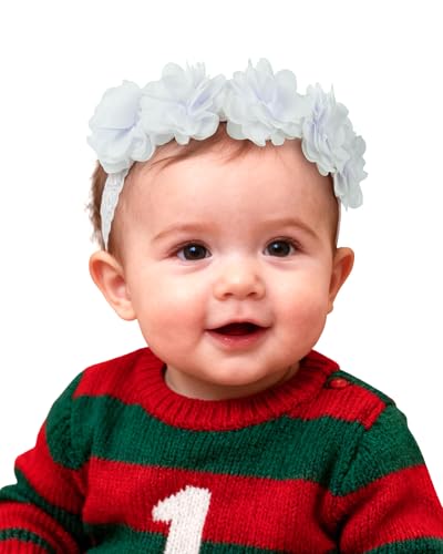 Image of Fmeida Baby Girls Headbands for 4-24M | Soft Flower Crown (Fits 14.96"-18.89" Head)