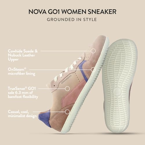 Image of GROUNDIES Nova GO1 Barefoot Shoes for Women - Versatile Sneakers for Women with Wide Toe Box, Microfiber Liner and Insole, and Flexible Outsole