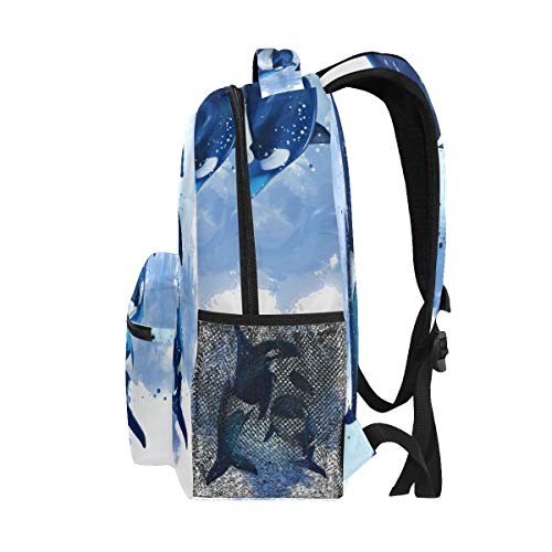 AUUXVA Kids Backpack Killer Whale School Shoulder Bag Ocean Watercolor Large Waterproof Durable Bookbag Laptop Daypack for Students Teens Girls Boys Elementary4