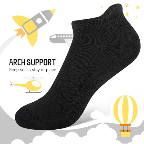 Comfoex 16 Pairs Boys Girls Socks Ankle Low Cut Athletic Cushioned Socks For Kids 4-6 6-8 8-10 Years Old3