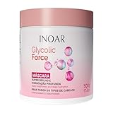 INOAR Glycolic Force Hair Mask for Deep Repair & Exfoliation, 17.64 Fl Oz