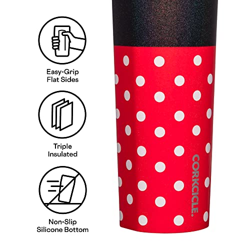 Corkcicle Disney Minnie Insulated Canteen Travel Water Bottle, Triple Insulated With Easy Grip, Keeps Beverages Cold For 25 Hours Or Warm For 12 Hours, 16 Oz, Polka Dot Red #TOP2
