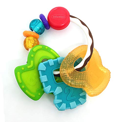 Infantino Anneau de Dentition Sensoriel Multi-Matière pour Bébé, Soulage les Gencives, Couleurs Vives, Facile à Saisir, Sans BPA, 1 Pièce – Image 4