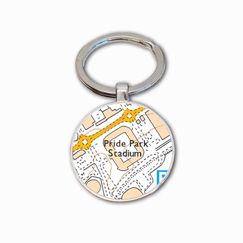 Derby County Stadium Key Ring Pride Park Stadium Key Chain Football Map Key Fob Derby County Ground Keyring Derby County Soccer Ground Map Key Ring Derby County Football Club Gift