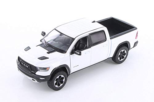 Showcasts 2019 Dodge Ram 1500 Crew Cab Rebel Pickup Truck, White 79358W - 1/24 Scale Diecast Model Toy Car #TOP1