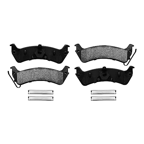 Image of Detroit Axle - Pair (2) Rear Disc Ceramic Brake Pads w /Hardware Replacement for 1995-2003 Windstar Rear Disc Brakes