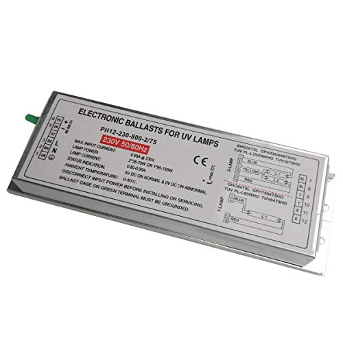 PH12-230-800-2/75 Germicidal UV Lamp Electronic Ballasts for 1 lamp 95W-150W or 2 lamps 2X35W-75W
