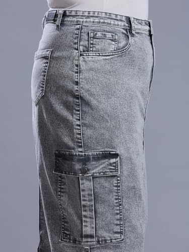 Image of TURNING BLUE Womens Plus Size Grey Straight fit Cargo Skirt