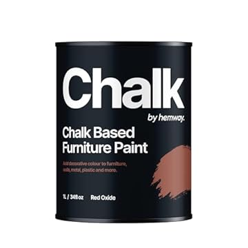 Red Oxide Chalk Style All-in-One Matt Paint for Furniture, Home Decor, Cabinets, Crafts, Eco-Friendly, Matt Paint, Shabby Chic, Chalky Finish, Walls, Wood, Doors, Tables, Chairs - 1L