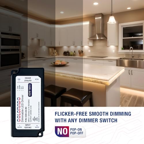 Image of 60W 24V Mini Dimmable LED Driver, Electronic Transformer, 120VAC to 24VDC Power Supply for LED Strip, Low Voltage Lighting, Compatible with All Dimmer Brands, UL Listed, Class 2
