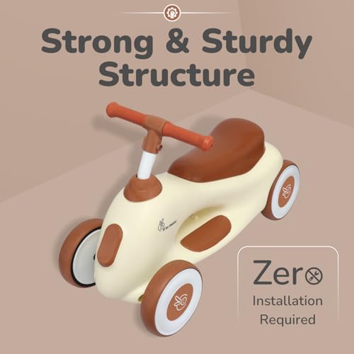 R for Rabbit Speedster Zoomy Push Ride-On for Baby, Wide TPE Wheels with Ergonomic & Comfortable Seat, Non Slip Footrest for 1 to 4 Years Kids, 20 Kgs Weight Capacity (Cream Brown) - Image 7