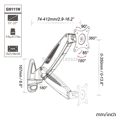 Soporte de brazo para monitor ajustable de movimiento completo 2