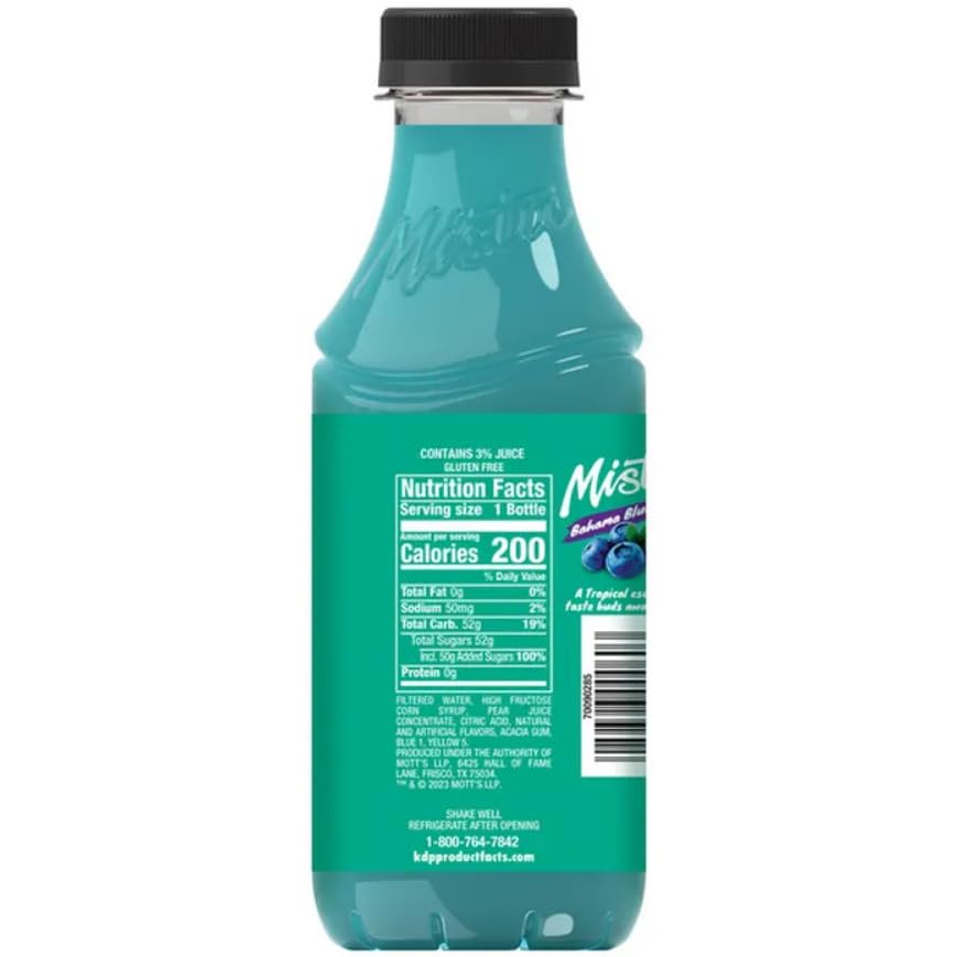 Weinner Mistic Juice, 16 Fl Oz (Pack of 12, Bahama Blue)