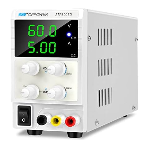 Bench Power Supply Variable 0-60V/0-5A Regulated lab DC Power Supply Used for Lab Teaching, Electronic Repair, DIY,E-Bike,Motor and Plating Cover
