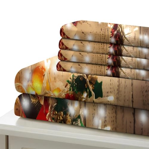 Parure de lit Super King de luxe en microfibre de Noël effet 3D - 7