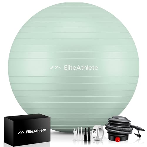 EliteAthlete Gymnastikball Sitzball Büro ergonomisch mit Anti Burst System...