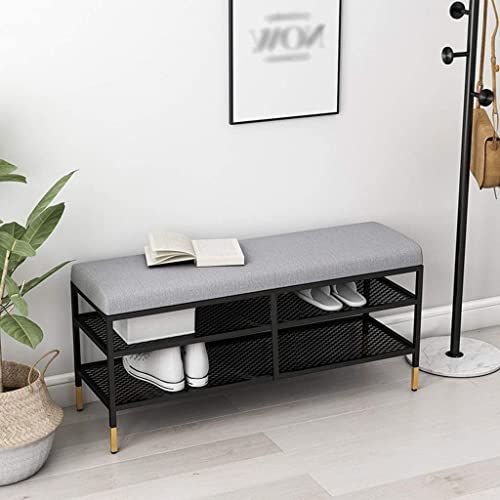 Banc d'entrée double couche pour optimiser l'espace et ranger vos salons