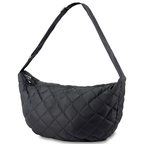 Image of Women's Hobo Handbags Large Capacity Tote Crossbody Bag Boho Purses Trendy Shoulder Handbags Polene Ladies bolsos para mujeres Crescent Black