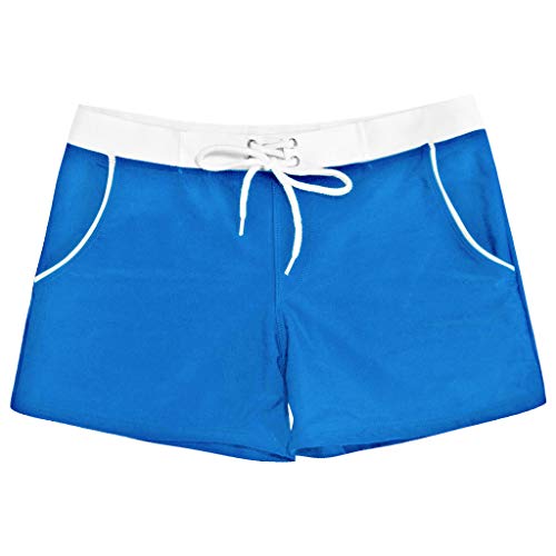 Bolayu Men's Swim Briefs Square with Pocket Swim Boxer Briefs Salent Swimming Brief Drawstring Quick Dry Swim Briefs Blue