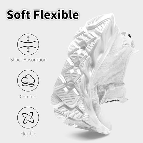 Image of Men Running Tennis Shoes Gym Fashion Sneakers Walking Workout Shoes Athletic Slip on Breathable Mesh Comfortable Lightweight Casual Sport Shoe