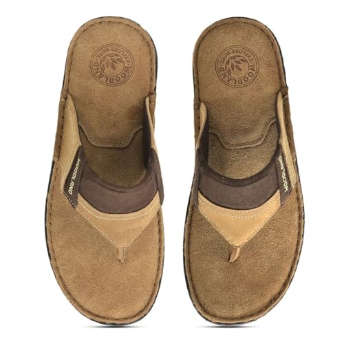 Image of Woodland Men Casual Camel Slippers
