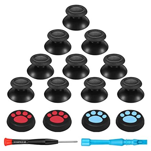 Koowod Upgraded 5 Pairs Replacement Analog Stick Joystick Thumbsticks Parts- Rubberized Top with Thumb Grips and Repair Screwdriver Kit for PlayStation DualShock 4 PS4 Controller Cover