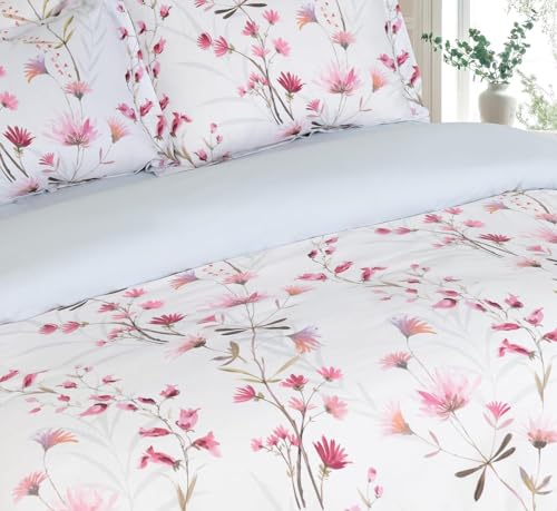 Majestic Giftware Madison Linen 4 Pcs Twin Size Bedding Set (BL509-T-4pcs) Easy Care - Daisy Dreams 300 100% TC Cotton Sateen | 1 Fitted Sheet, 1 Duvet, 2 Pillowcases - Ritz Collection