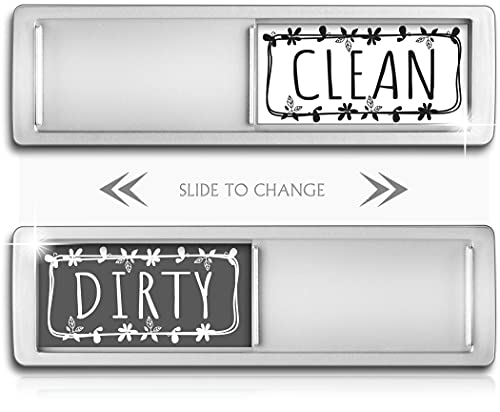 Dishwasher Magnet, Clean Dirty Sign Indicator For Kitchen Dishwasher Non-Scratch Easy To Read And Strong Slide For Changing Signs, Sleek And Convenient Design, Heavy Duty Magnet With Optional Stickers
