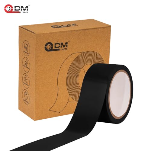Image of DM TAPES Floor Marking Tape for Safety | Self Adhesive Tape | Multipurpose Marking Tape, for Warehouses and Commercial Use | (Black)