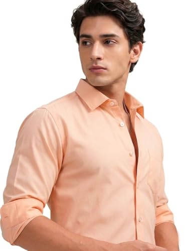 Image of Cozytton Men's Pure Cotton Solid Stylish Casual & Formal Wear Shirt | Stylish Regular Fit Full Sleeve Comfortable Office Party Trendy Shirt - Multi Color
