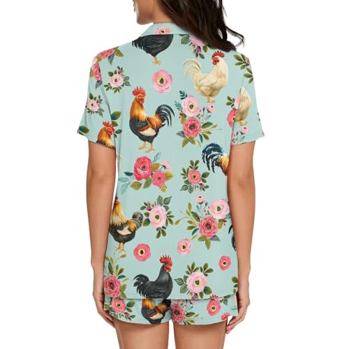 Image of Women's Short Sleeve Sleepwear Pajamas Nightwear with Pockets | skin-friendly breathable material resists pilling fading and deformation after repeated washing